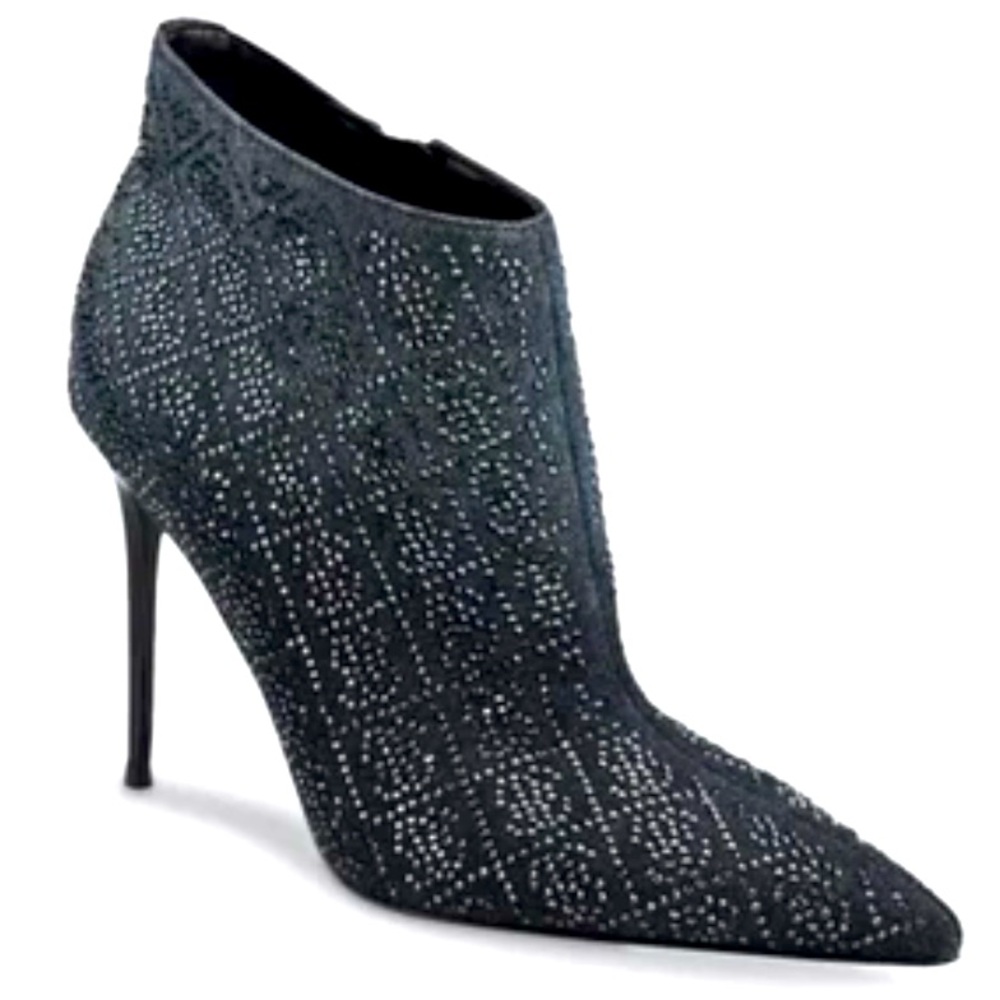 Guess Black Stiletto Boots with Silver Detailing